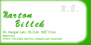 marton billek business card